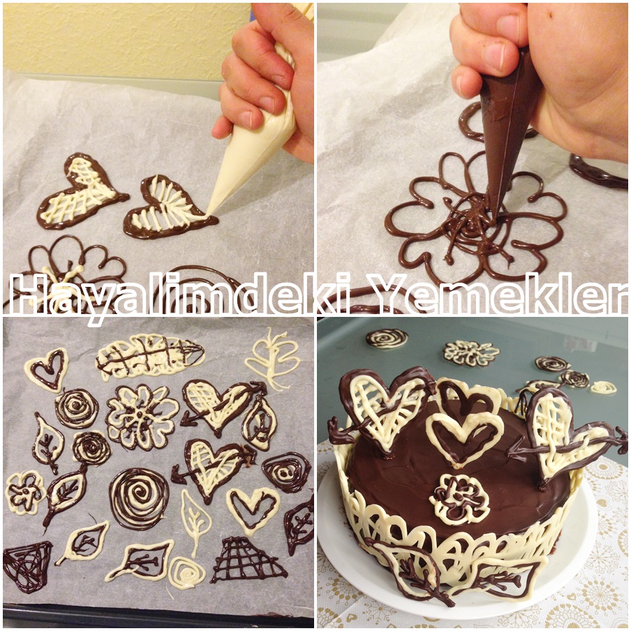 Çikolata ile Pasta Kenarı Süsleme Resimli Yemek Tarifleri Hayalimdeki