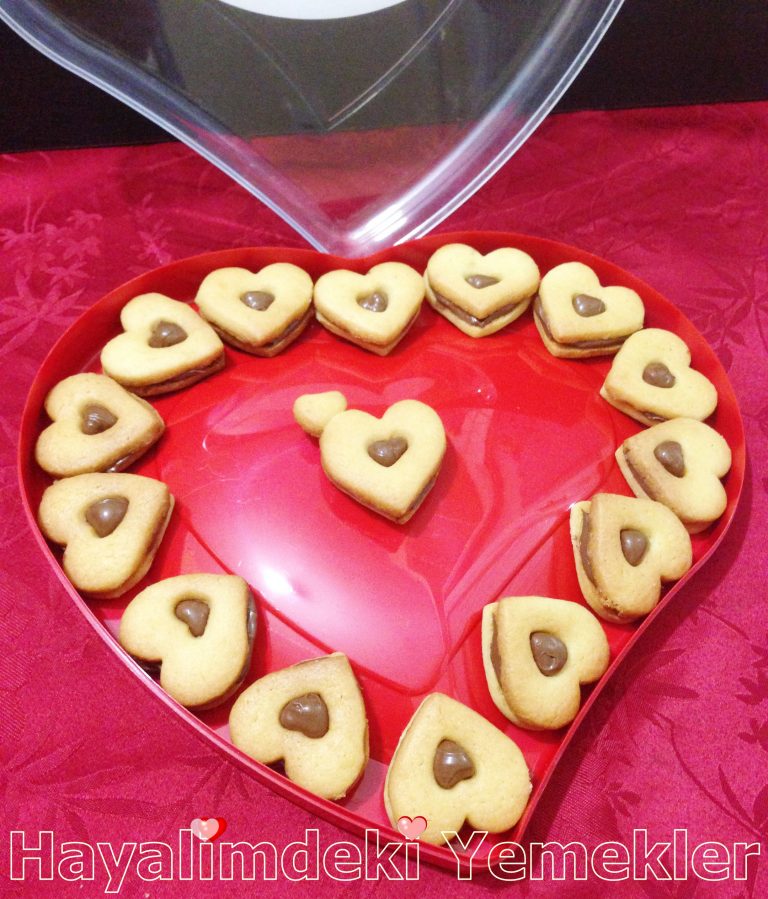 Nutellalı Kalpli Kurabiye