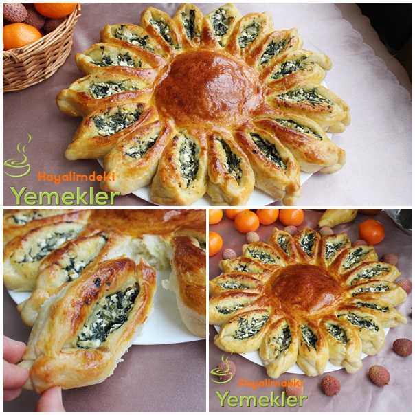 Güneş Börek ( Ispanaklı Peynirli ) Resimli Yemek Tarifleri
