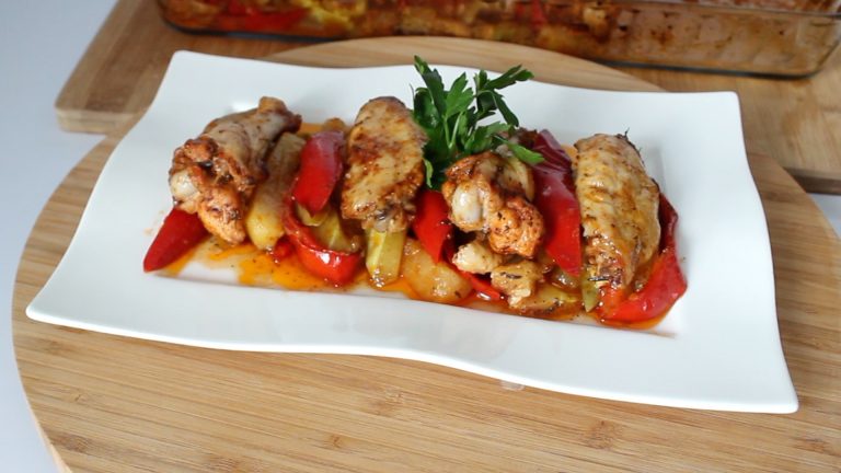 Fırında Sebzeli Kanat Tarifi