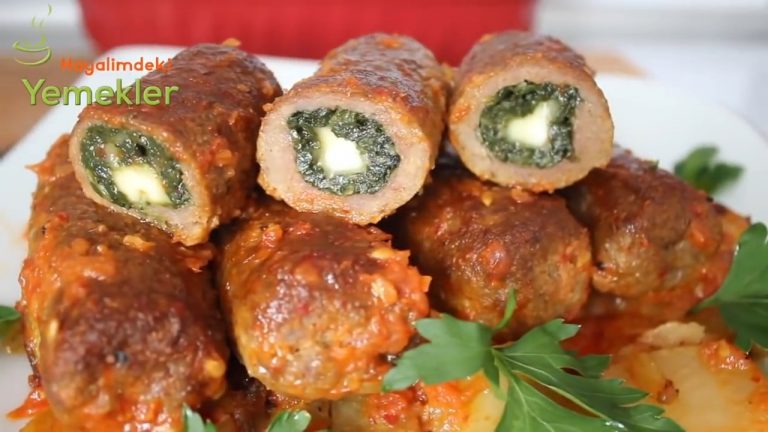 ispanaklı kaşar peynirli köfte