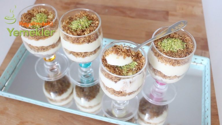 Kaymak Tadında Kremasıyla Çıtır Çıtır Kadayıflı Muhallebi Hayalimdeki Yemekler