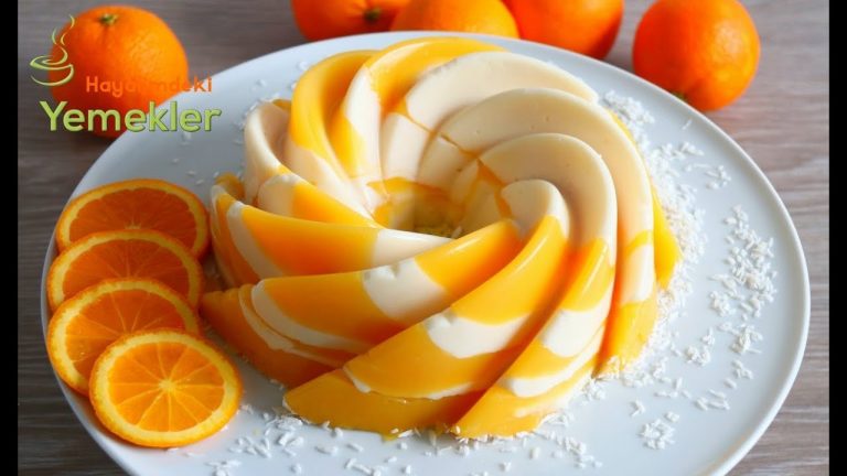 AZ MALZEMELİ EN GÖSTERİŞLİ KOLAY TATLI ✅  PORTAKALLI SÜTLÜ MERMER TATLISI 💯 PORTAKALLI LOKUM GİBİ