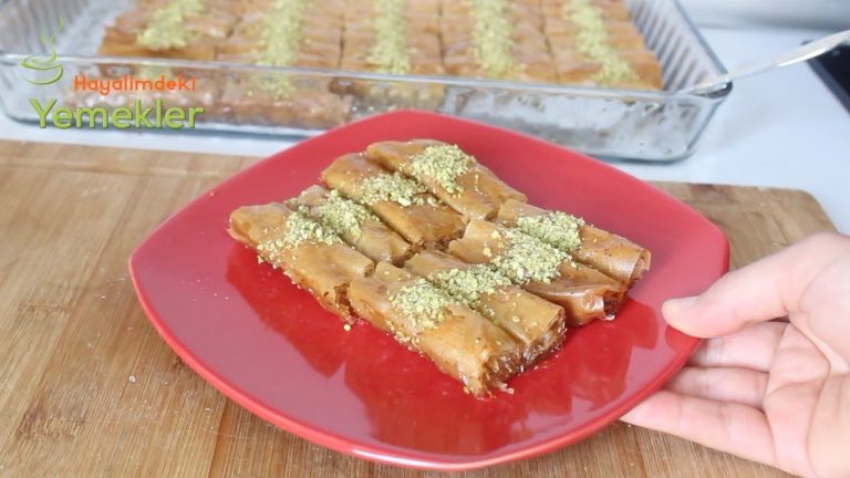 En Kolay Şerbetli Tatlı FISTIKLI KADAYIFLI SARMA TATLISI /Baklavalık Yufka ile  Çıtır  Kadayıf Sarma
