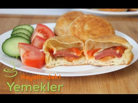 Balon gibi kabaran incecik Kapalı Kızartma Pizzacıklar,Balon Pişi Tarifi